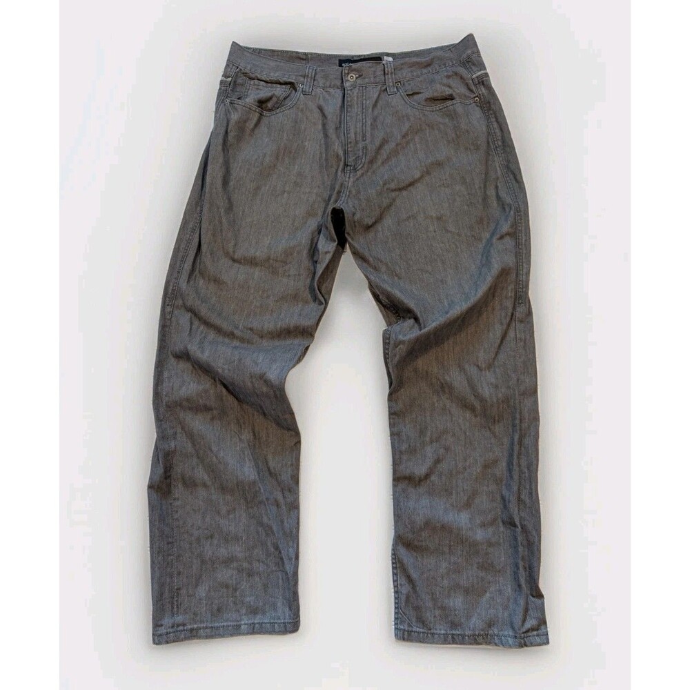Rocawear R+ Baggy Denim Gray Jeans Sz  44 (43x34)  Wide Leg Embroidered Hip Hop